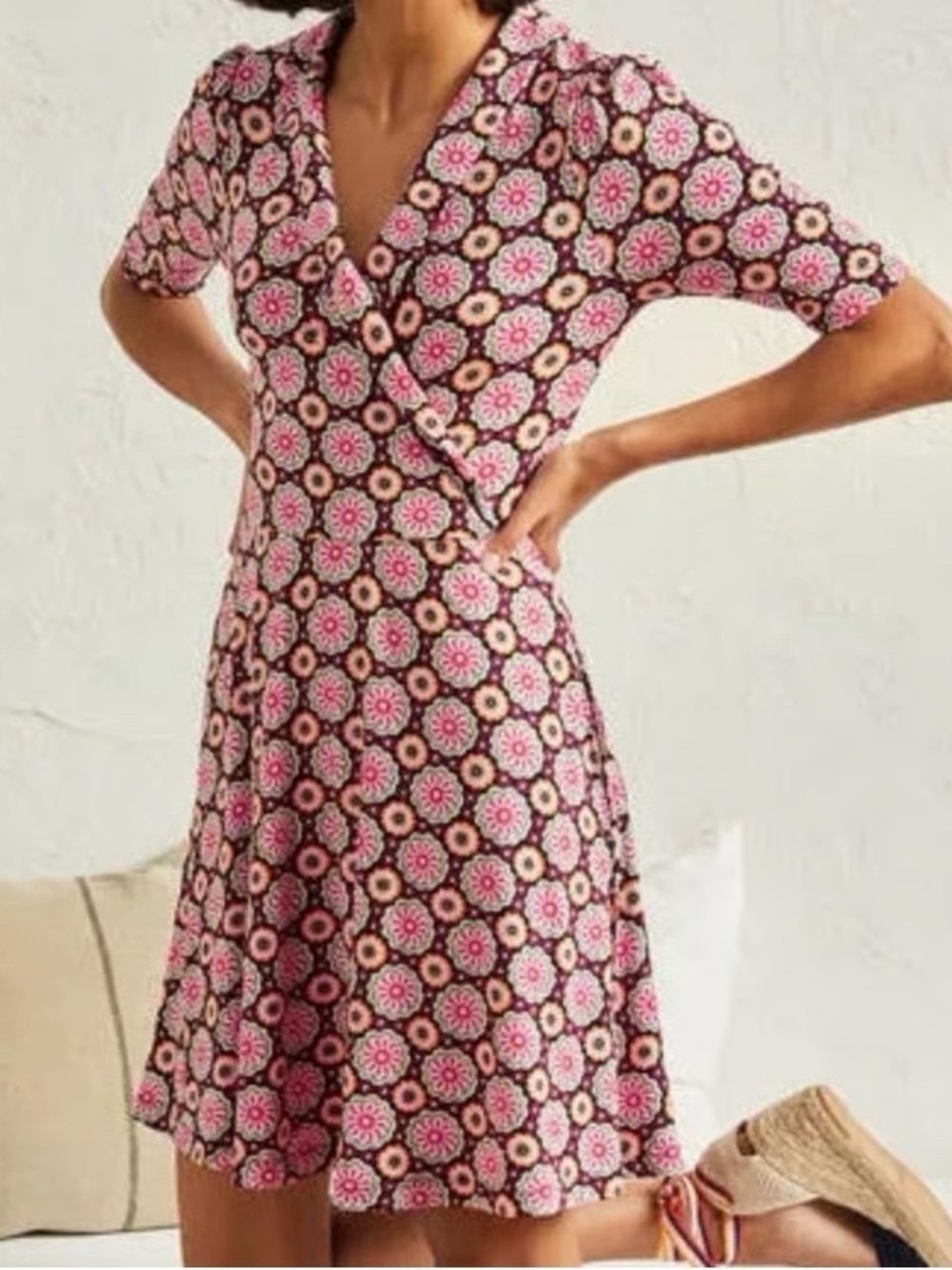 Boden Opulent Daisy Wrap Dress with Pockets